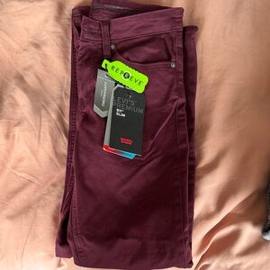Levi's Premium Deep Burgundy Slim Jeans